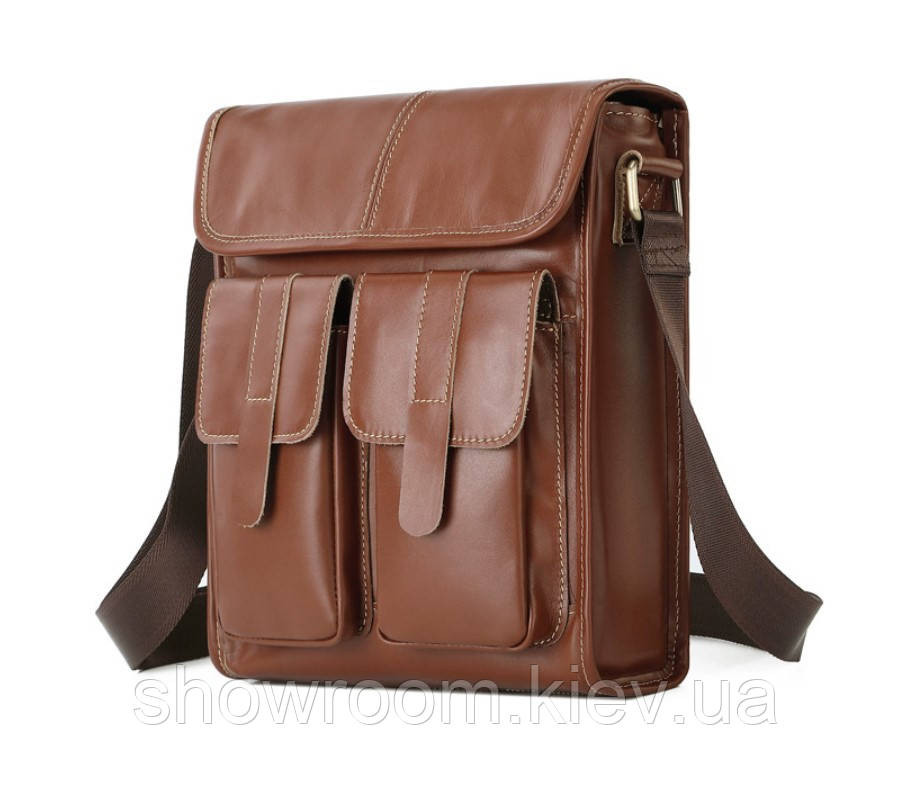 Сумка чоловіча через плече Leather Collection (368) коричнева шкіряна Київ - фото 2