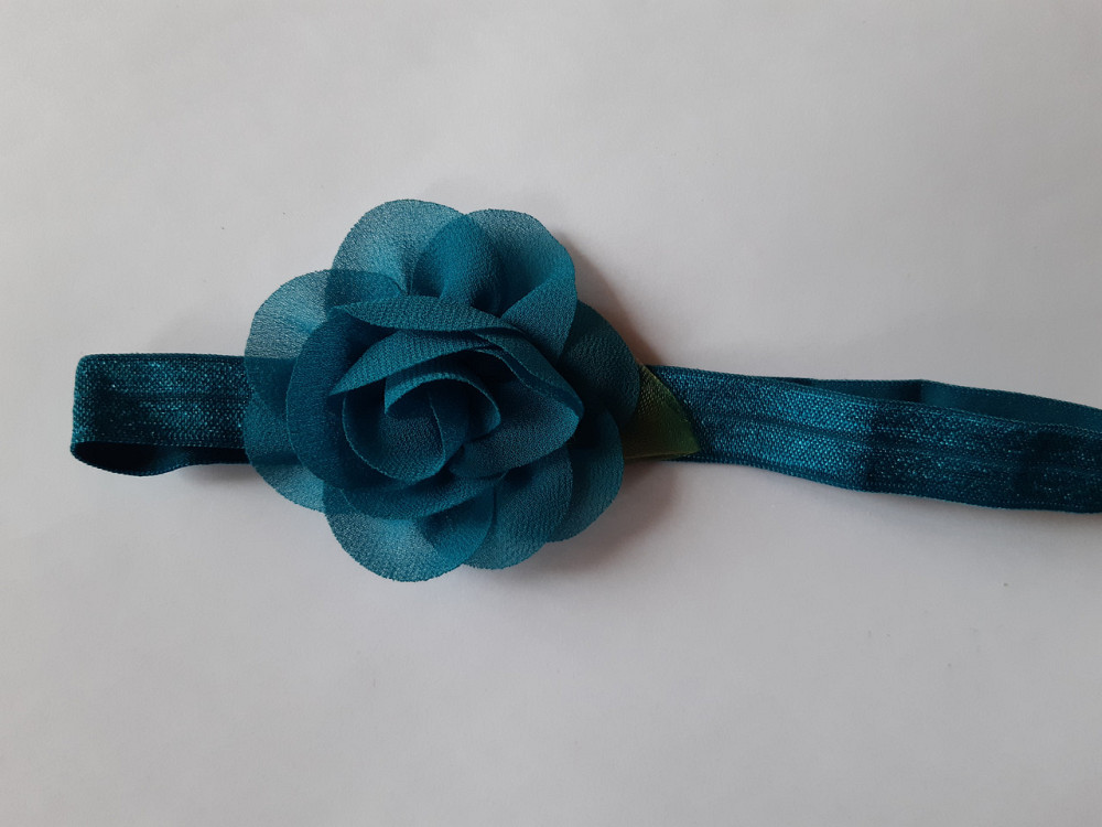 Дитяча пов'язка зелена - розмір універсальний (на резинці), розмір квітки 5,5 см Київ - фото 1