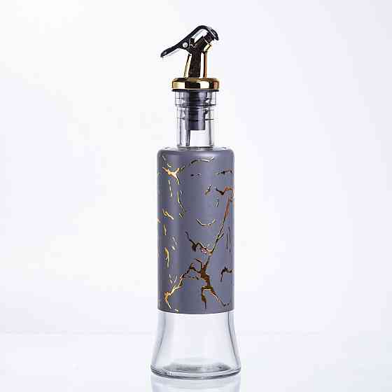 Сіра мармурова пляшка для олії з дозатором 300 мл Київ