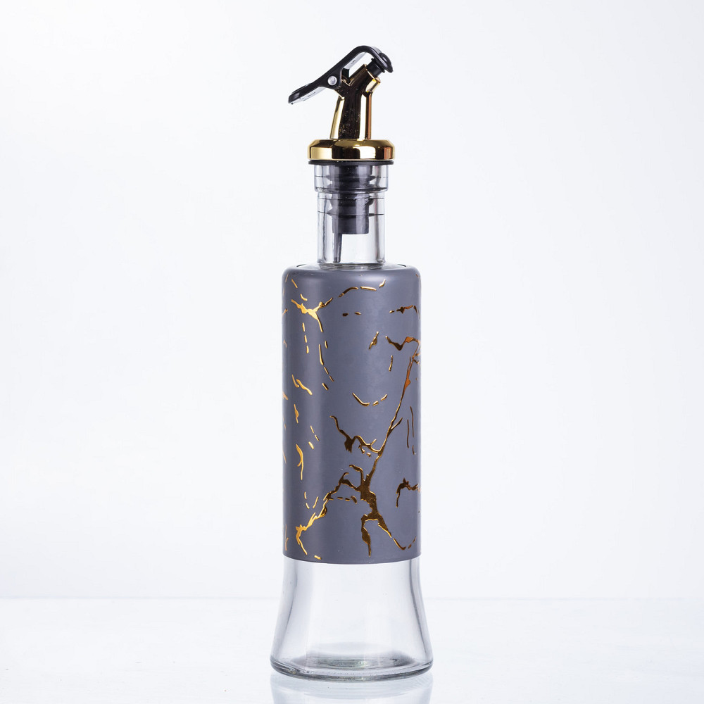 Сіра мармурова пляшка для олії з дозатором 300 мл Київ - фото 3