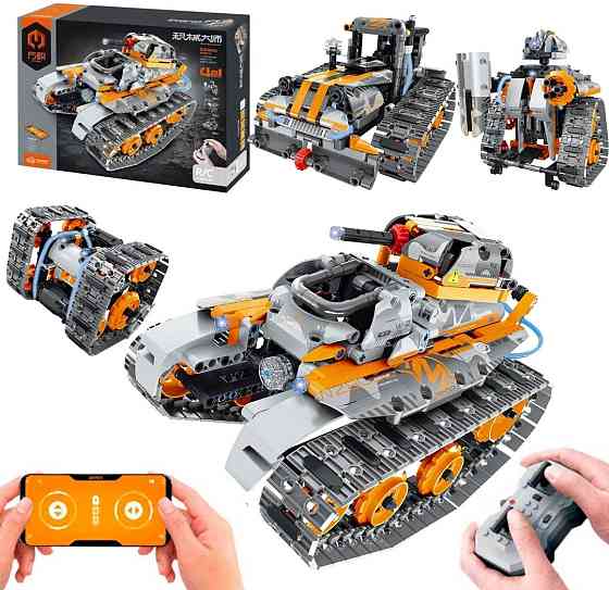Конструктор STEM на радіокеруванні 4в1  танк робот-трансформер. Київ