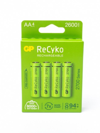 Акумулятор GP NiMH Recyko AA 1.2V 270AAHCE-2АРСGBE4 R06 2600mA 4 шт Рівне