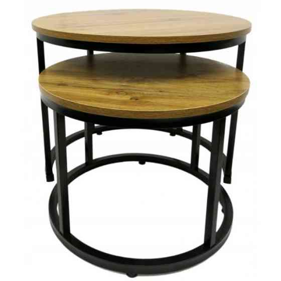 Журнальний столик кавовий круглий комплект 2 в 1 Bonro B-012 Київ