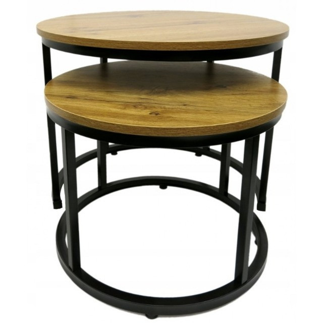 Журнальний столик кавовий круглий комплект 2 в 1 Bonro B-012 Київ - фото 5