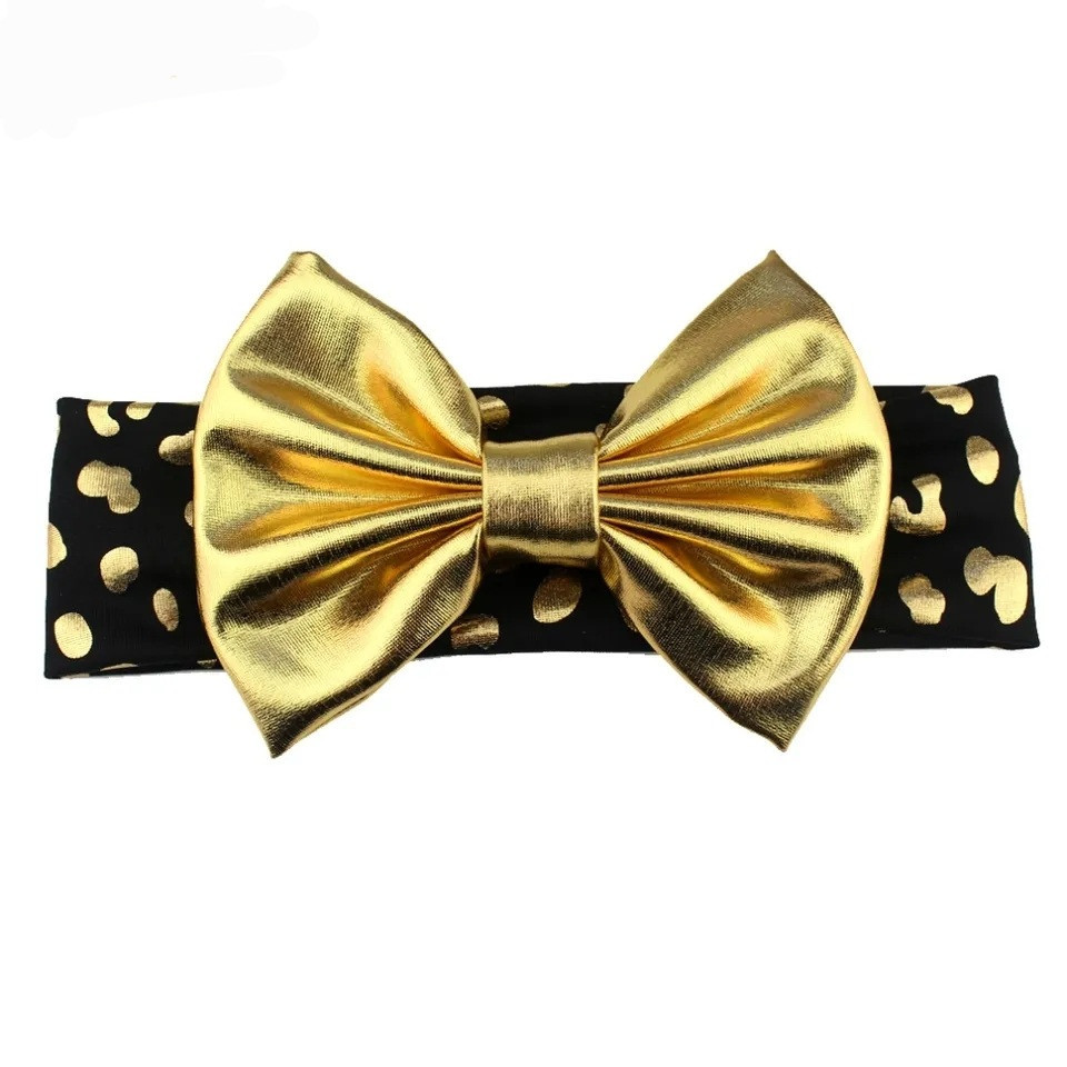 Пов'язка на голову дитяча з бантом one size леопардовий Київ - фото 1