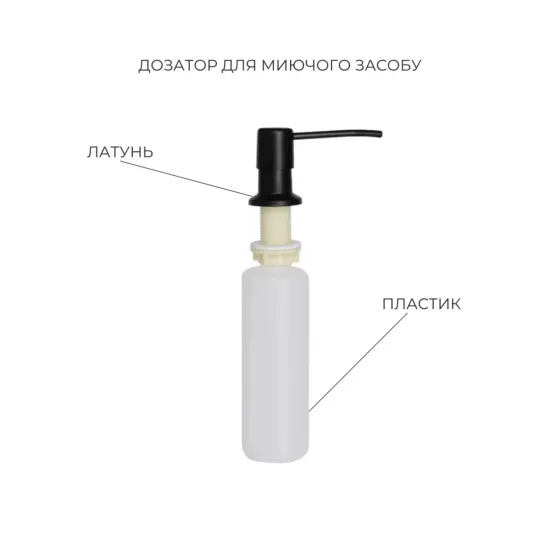 Комплект Lidz Handmade H5050HB Мойка для кухни интегрированная Decor Black PVD Honeycomb в комплекте с дозатором+Lidz LIDZK01B Киев