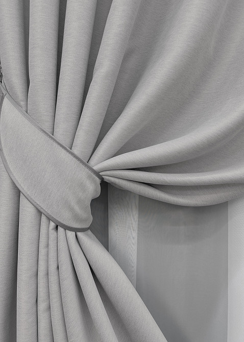 Комплект готовых штор VR-Textil Блэкаут двусторонний Eclipsе № 1792ш Серый 200х270 см 2 шт (32-109) Киев - изображение 5