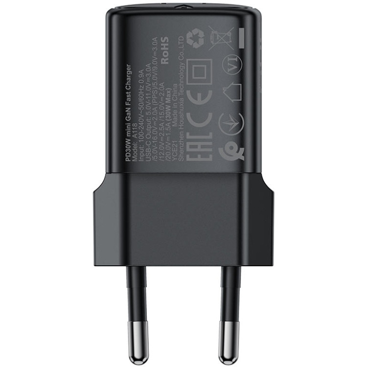 Зарядний пристрій 1xUSB-C 30W Gan A118 Fast Charger black Acefast Винница - изображение 4