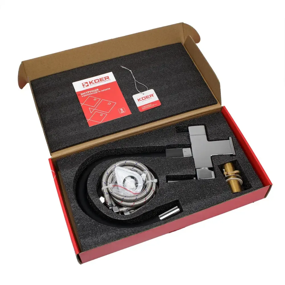 Змішувач для кухні Koer KB-72023-01 з виходом для питної води латунь/хром (KR5008) Чернівці - фото 8