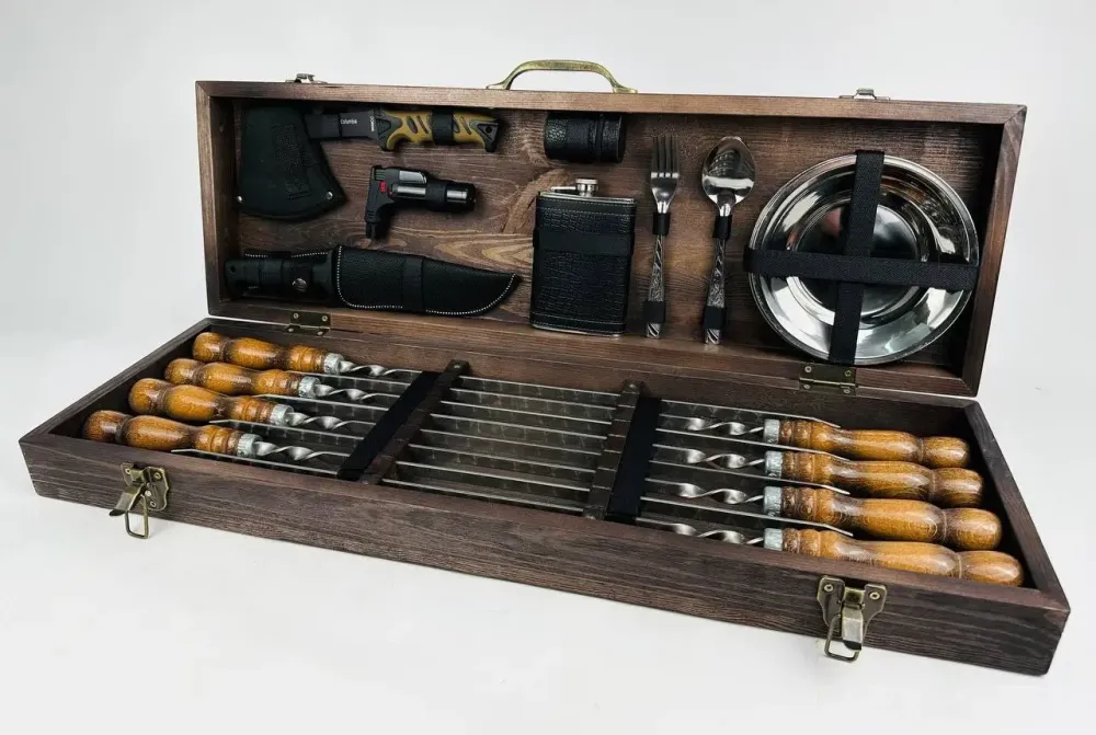 Набори шампурів, Набір шампурів у кейсі "Пікнік Класик" Шампури, вертіла Тернопіль - фото 3