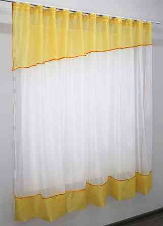 Кухонная занавеска VR-Textil № 047к желтый с белым 270х170 см (50-837) Киев