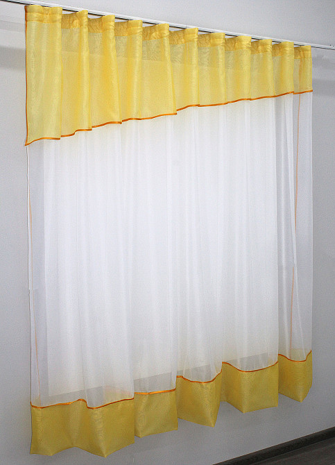 Кухонная занавеска VR-Textil № 047к желтый с белым 270х170 см (50-837) Киев - изображение 1