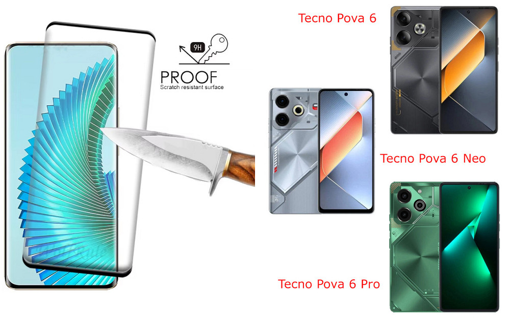 Захисне скло HyperGlass Pro для Tecno Pova 6, Pova 6 Neo, Pova 6 Pro – максимальна чутливість та захист Київ - фото 1