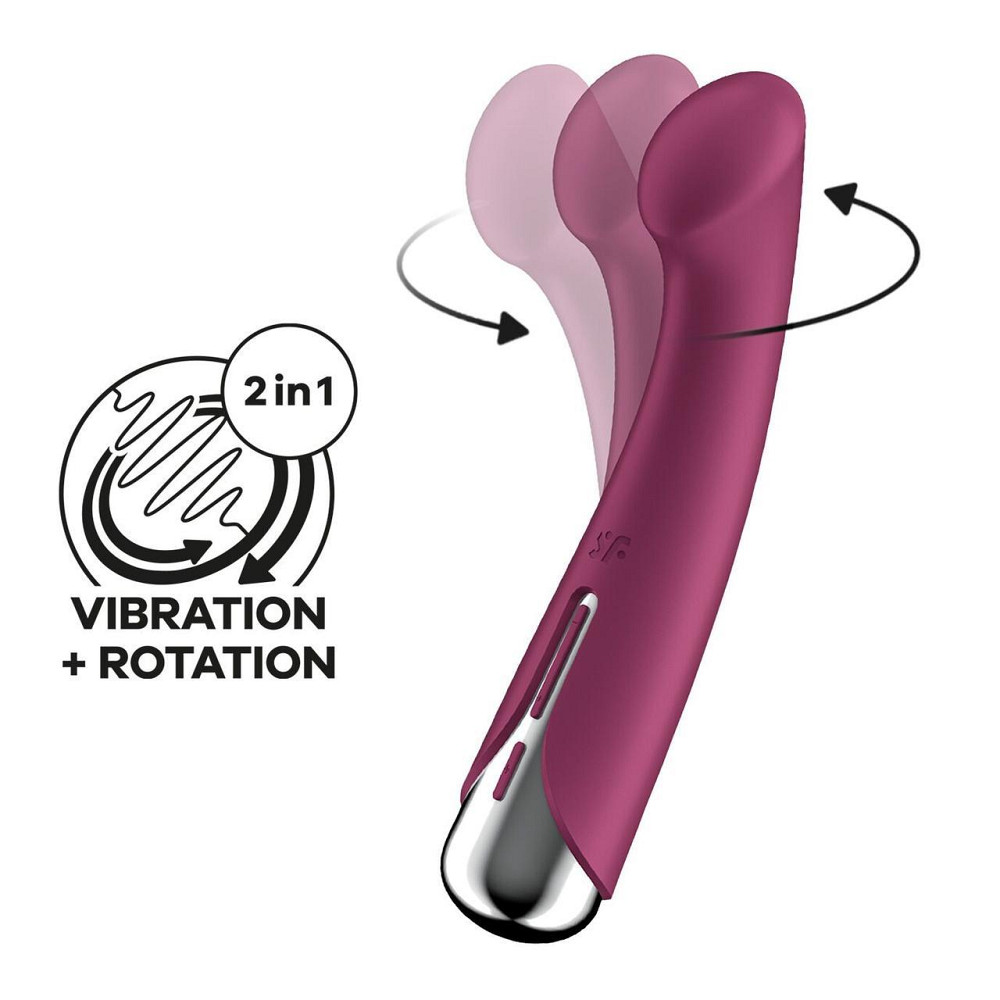 Вібратор з ротацією Satisfyer Spinning G-Spot 1 Red, плоский майданчик для стимуляції точки G Sex Aura Київ - фото 1