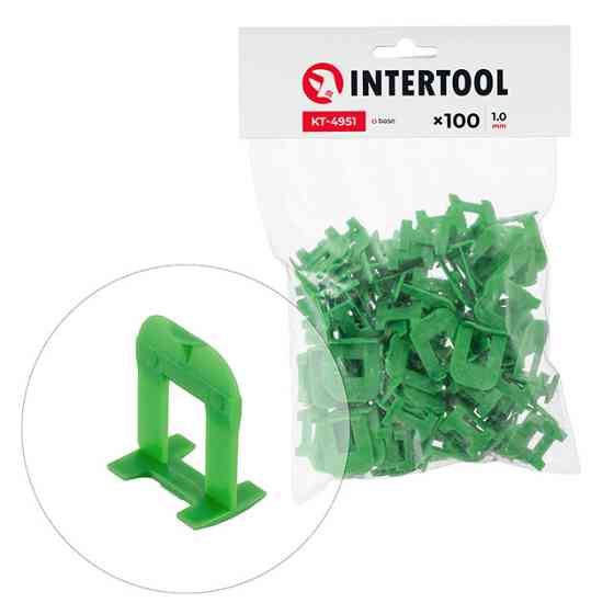 Система выравнивания плитки, основание, 1 мм, 100 шт. INTERTOOL KT-4951 Киев