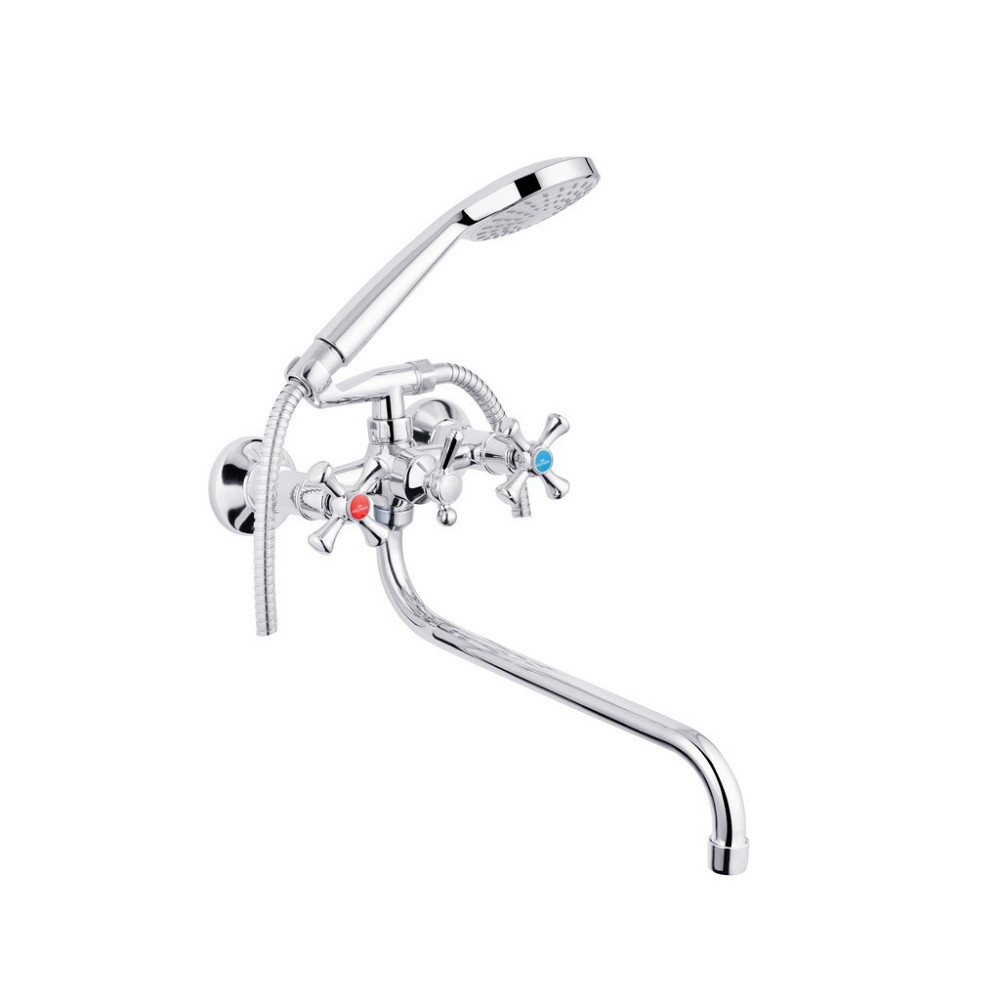 Смеситель для ванны Kroner KRM Rhein - C073 с душевым гарнитуром, хром Киев - изображение 3