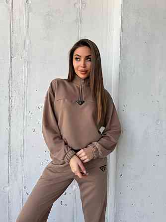 Жіночий повсякденний костюм-двійка: кофта та штани двохнитка-петля Капучино, 48 Одеса
