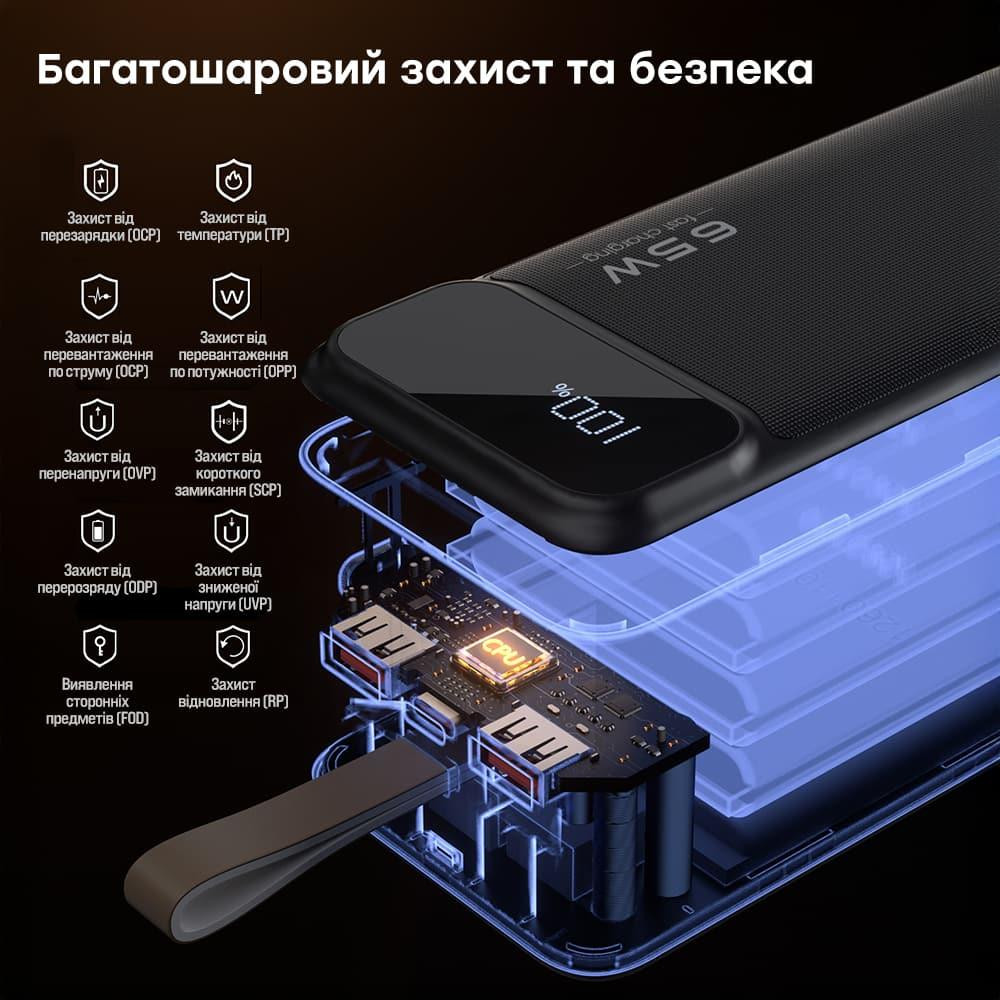 Повербанк 50000 mAh Choetech B733 Black 65W QC3.0 PD3.0 (43-00142) Киев - изображение 8