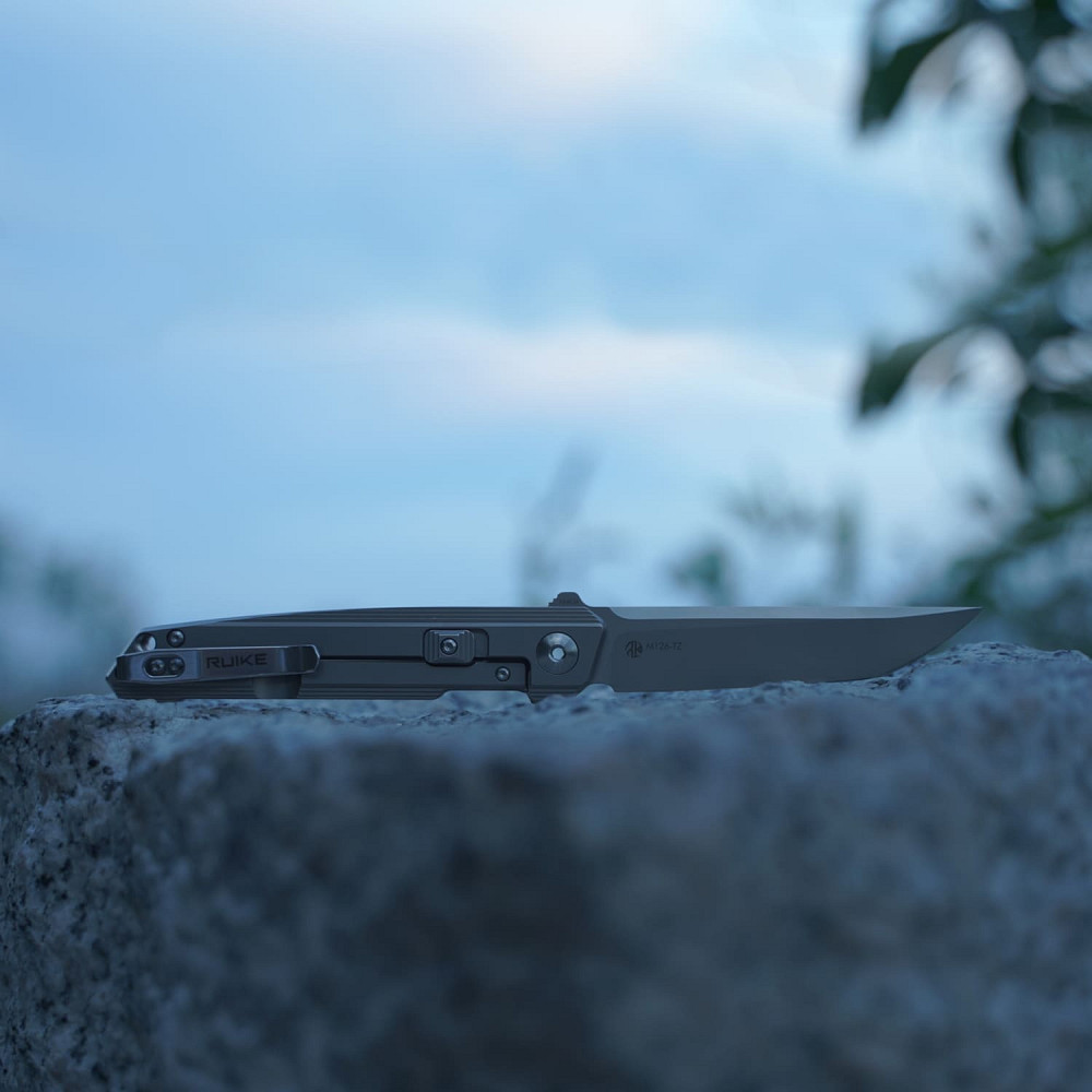 Ніж складаний туристичний Ruike M126-TZ, (9.1 см) steel 154СМ / TC4 (титан) сірий Киев - изображение 15