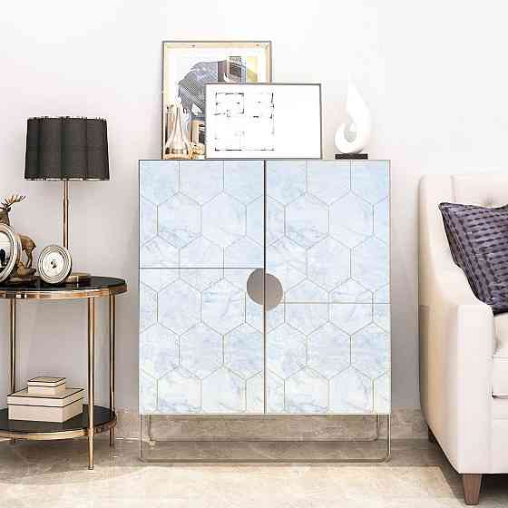 Самоклеющаяся пленка 0,45х10м х 0,07мм Малахитовый мрамор золотые соты SW-00001214 Днепр