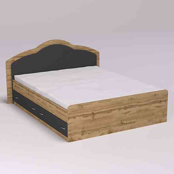 Кровать Диана двуспальная с 2-мя ящиками, Дуб Аппалачи/Антрацит, 2048х1610х1030 Львов