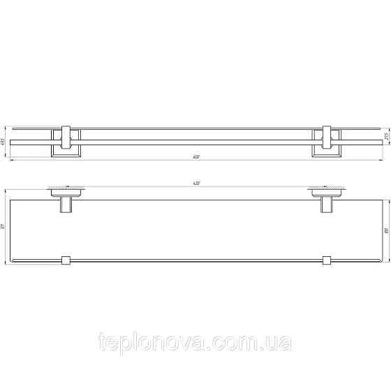 Полка TOPAZ TKB 9927 стекло с бортиком Черновцы