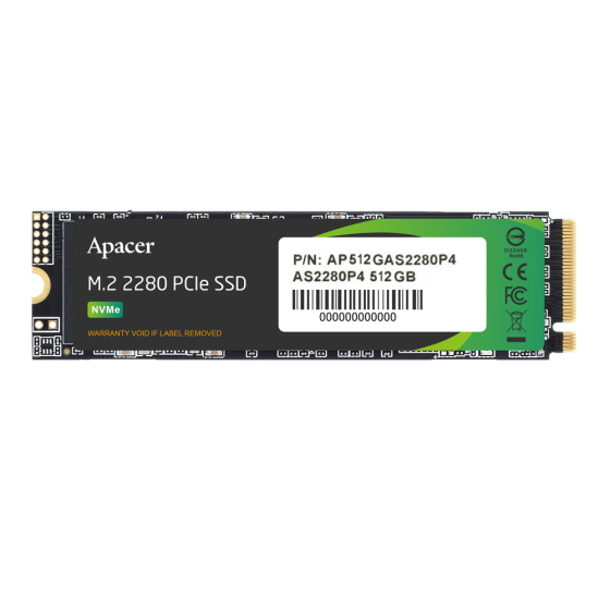 Накопичувач SSD M.2 Apacer AS2280P4 512GB 2280 PCIe 3.0x4 NVMe 3D TLC Read/Write: 2100/1500 MB/sec Киев