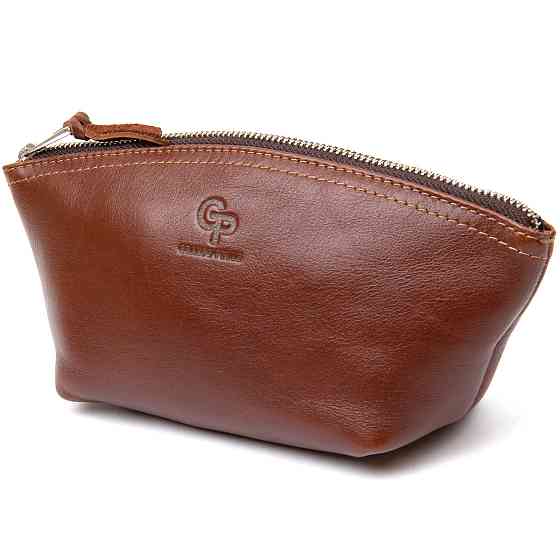 Жіноча косметичка з натуральної шкіри Коричневий (GRANDE PELLE) Київ