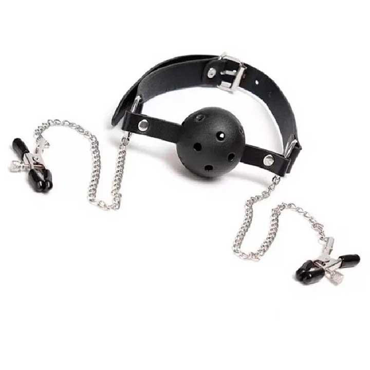 БДСМ-кляп із затискачами для сосків Вінниця - фото 3