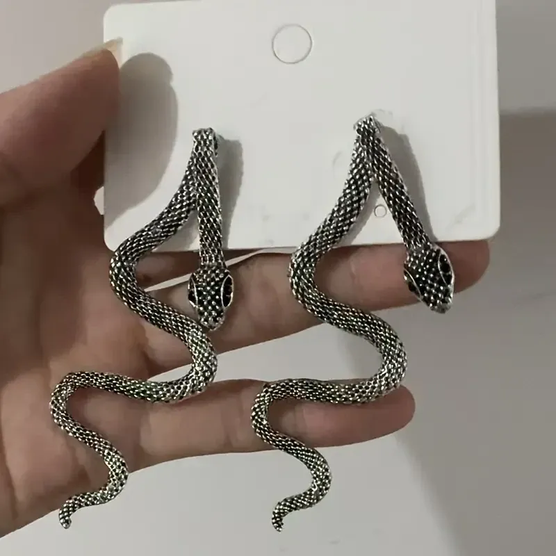 Серьги «Змея» длинные – античное серебро, пара Киев - изображение 3