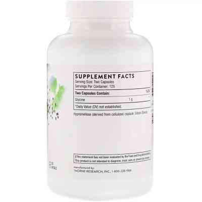 Амінокислота Thorne Research Гліцин, Glycine, 250 капсул (THR-51202) Вінниця