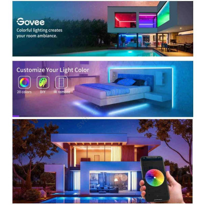 Світлодіодна стрічка Govee H615A LED 5.0m, RGB, WI-FI/Bluetooth, microphone, white (H615A3A3) Вінниця - фото 4