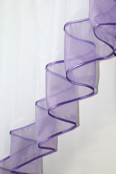 Кухонная занавеска VR-Textil № 023к сиреневый с белым 150х150 см (50-519) Киев - изображение 3