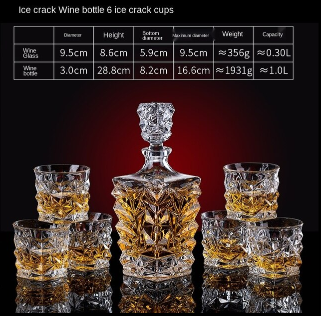 НАБОР Декантер и 6 бокалов Crystal Ice Glacier, Штоф, Графин для крепких напитков КРИСТАЛЛ Кременчуг - изображение 1