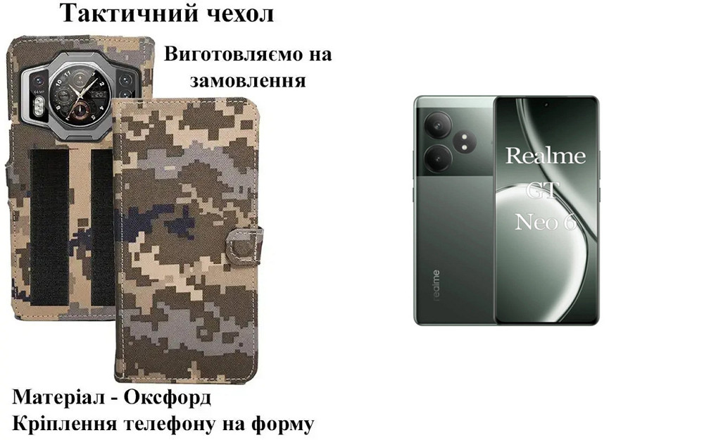Тактический чехол для OPPO Reno10, крепится к снаряжению на липучке Киев - изображение 1