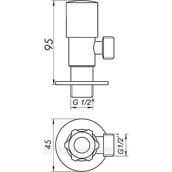 !!Набор кранов угловых керамика PROFESSIONAL EXCLUSIVE 1/2″X1/2″ 9999 CHROME (1уп.) Черновцы