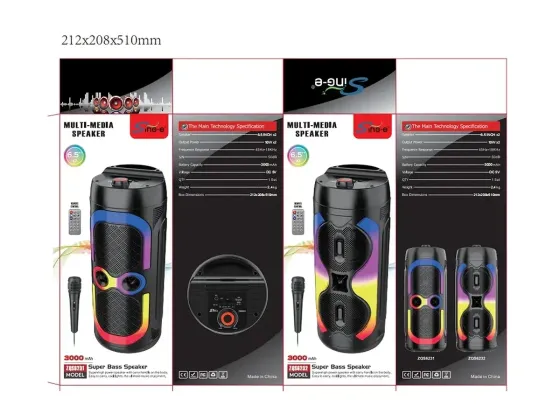 Колонка музична портативна Bluetooth ZQS6232, 60Вт, 2 динаміка, FM-радіо, LED підсвітка, мікрофон, U Київ
