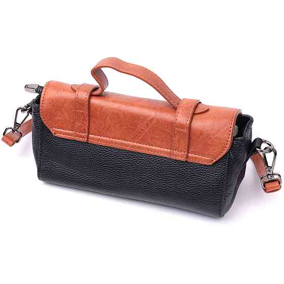 Жіноча сумка у вінтажному стилі з натуральної шкіри Vintage 22349 Чорна Київ