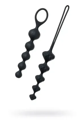 Набір анальних намистин Satisfyer Beads Black, силікон, макс. діаметр 3,3 см та 3,5 см Львов