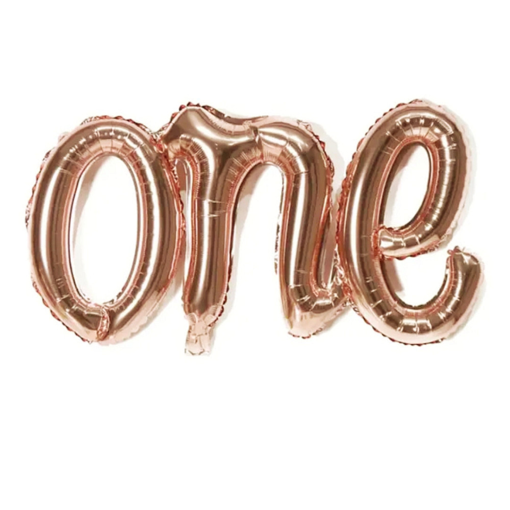Фольгированные надувные шары буквы гирлянда one Розовое Золото Киев - изображение 1