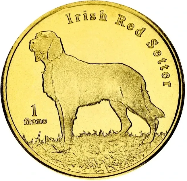 Сен-Бартелемі 1 франк 2020 UNC Франція Собака Ірландський сетер червоний Полтава - изображение 1