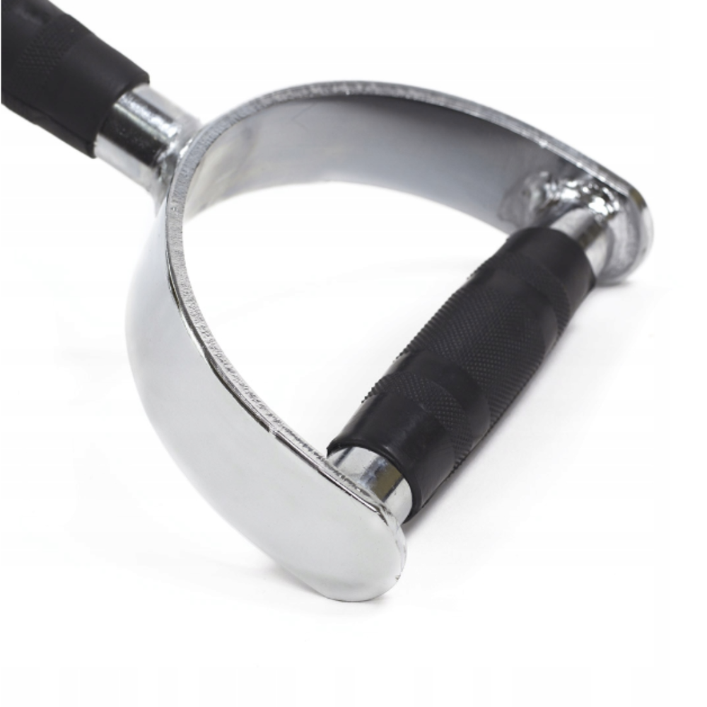 Ручка для верхньої тяги York Fitness 86см з паралельним хватом вигнута з гумовими рукоятками, хром Киев - изображение 7