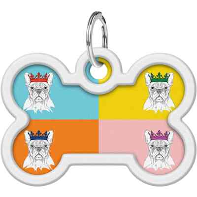 Адресник для животных WAUDOG Smart ID с QR паспортом "Французский бульдог", кость 40х28 мм (0640-0209) Винница