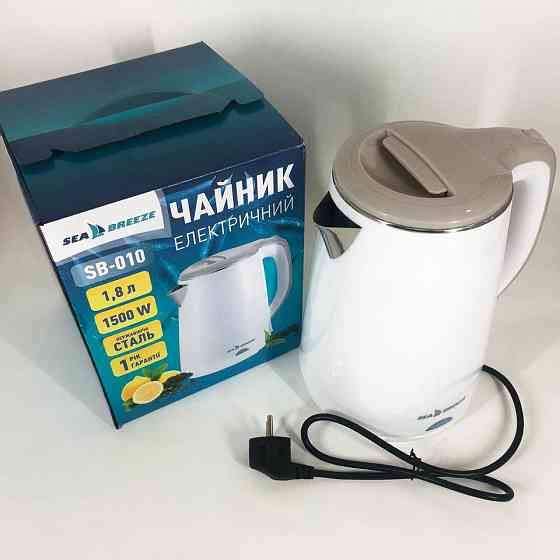Чайник дисковий SeaBreeze SB-010 2000 Вт 1.8 л, Чайник металевий для дому Електронний для дому QB-46 Івано-Франківськ