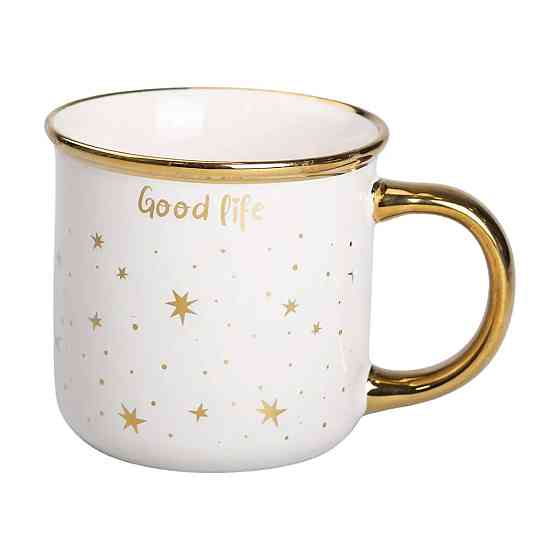 Liling Rongxiang Ceramic Чашка порцелянова із золотим обідком та позолоченою ручкою 320 (мл) Go Київ