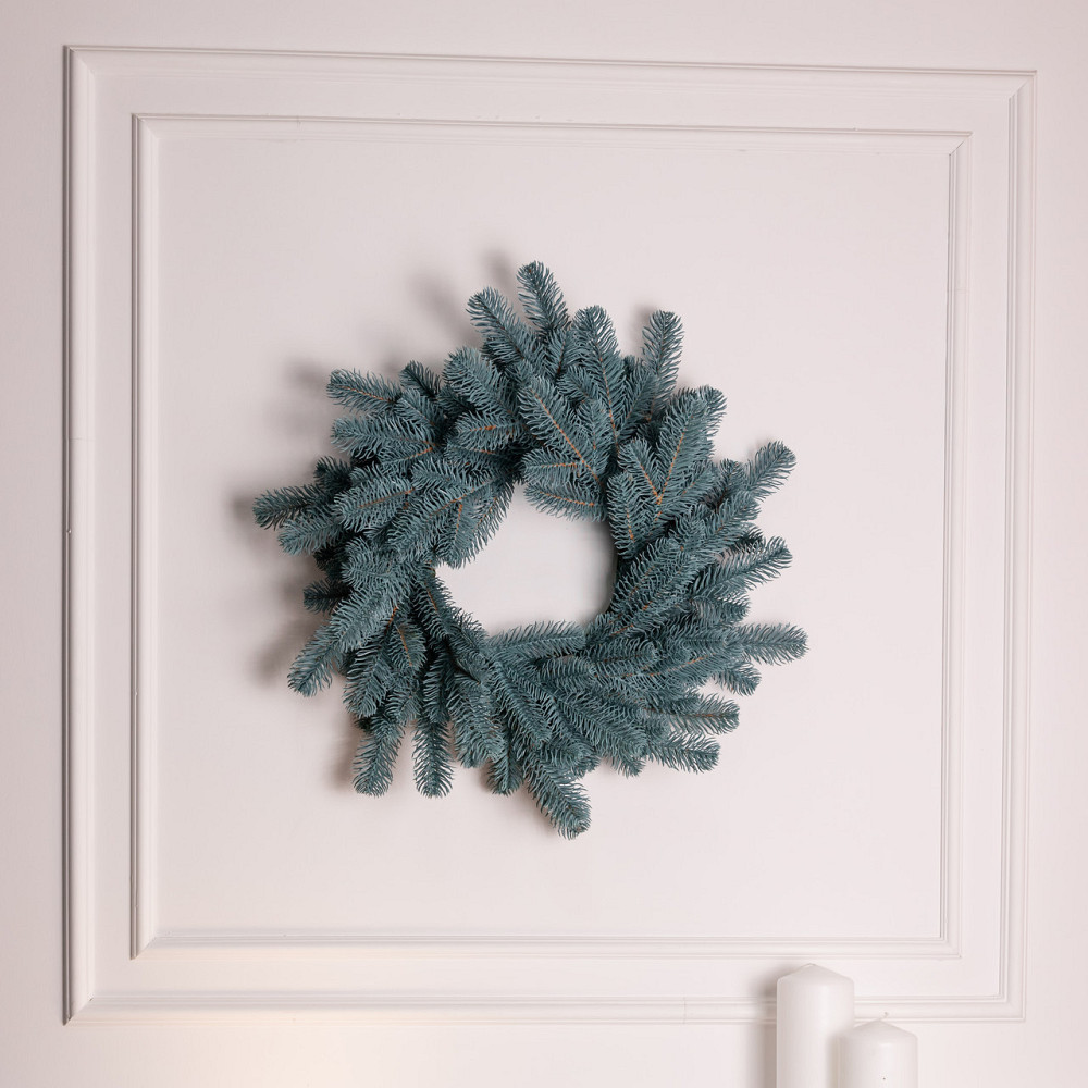 Штучний різдвяний вінок Блакитний Святковий 60 см TD-VINBL Київ - фото 1