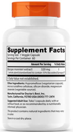 Бакопа Монье Doctors Best Bacopa With Synapsa 60 капсул Киев