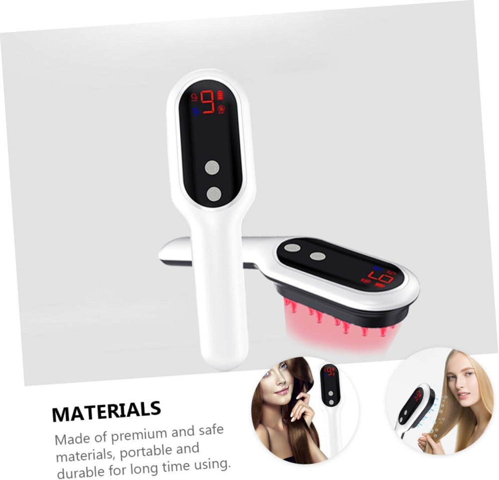 Електрична масажна гребінець DOITOOL для росту волосся, з вібрацією та масажем шкіри голови, біла Київ - фото 3