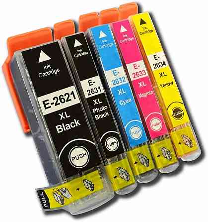 Картриджи совместимые PTEIC2636 T2636 26XL Черный/Фоточерный/Циан/Пурпурный/Желтый набор 5 шт для принтеров Киев