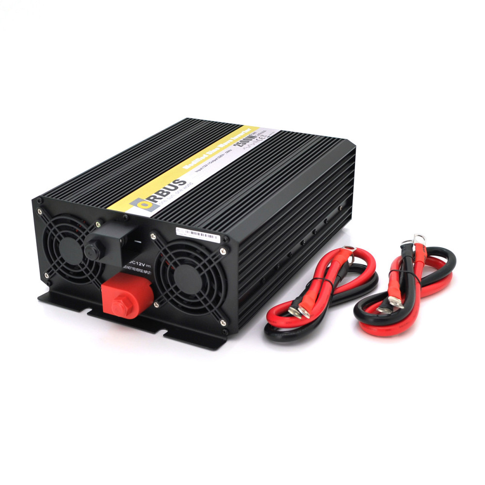 Инвертор напряжения ORBUS ORMS2500 (2500Вт), 12/220V, approximated, 2 Shuko, 2 клеммных провода, 9 предохранителей, Box.Q20 Киев - изображение 2